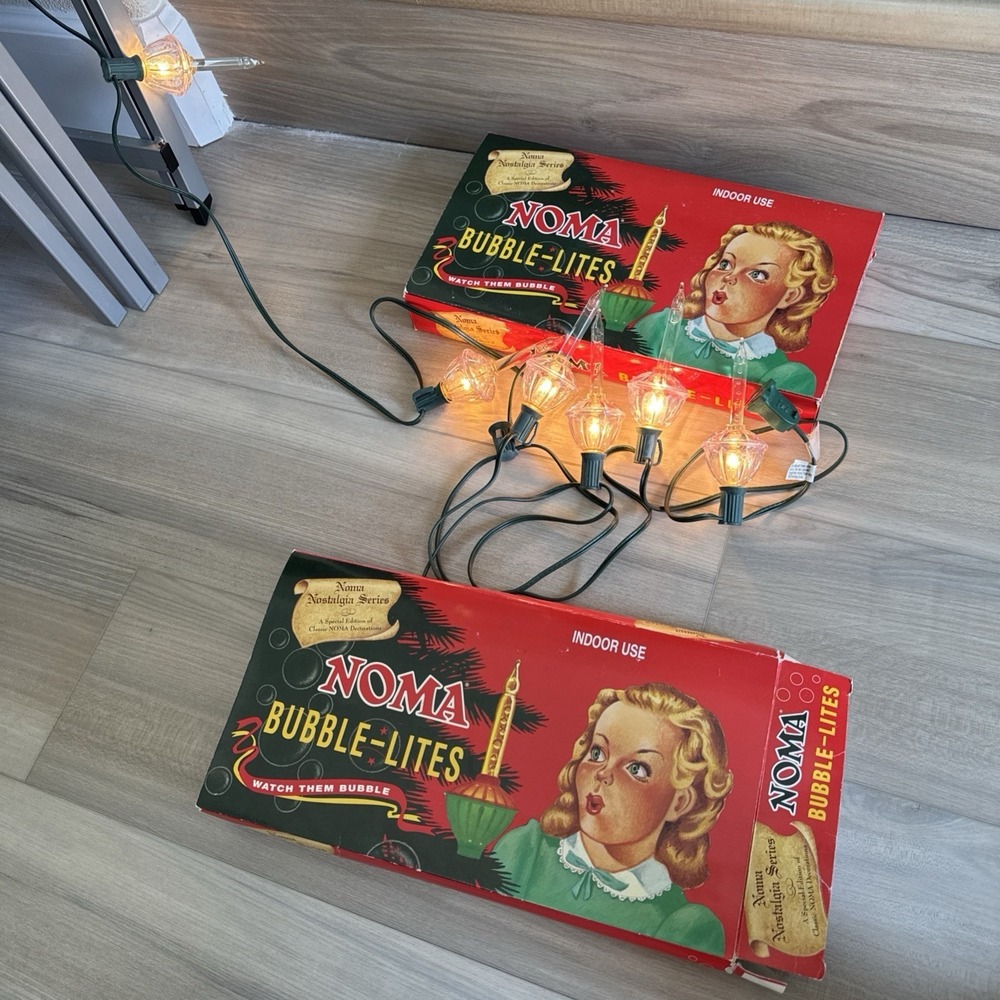 Vintage  Noma Bubble Lites 2 Boxes  No Liquid Clear White‎